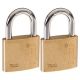 Toledo Brass Padlock 40mm 2pk Keyed Alike