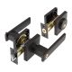 Lugo Double Cylinder Black Lever Combination Set