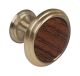 Antique Brass Knob with Wood Insert