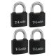 T-Lock Steel Padlock 50mm 4pk