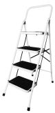 Ladder 4 Step with Hand Rail White Pretul