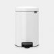 Round Waste Paper Pedal Bin 12L White Pinto