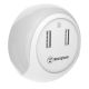 Rapid Charge Plug Adaptor Night Light w/2 USB