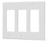 Triple Decor Wall Plate White Classic Plastic