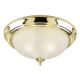 Flush Ceiling Light Fixture Polish Brass Trim