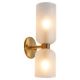 Wall Light 2 Bulb Fixture Gold &White