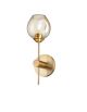 Wall Light Fixture Brass & Amber Glass