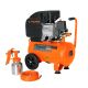 Air Compressor 25lt Horizontal & Spray Gun Set