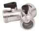 Truper Aluminum Y Connector with Shut Off Valves