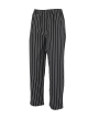 Unisex Cook Pant Blk w/White Chalk Stripe Medium